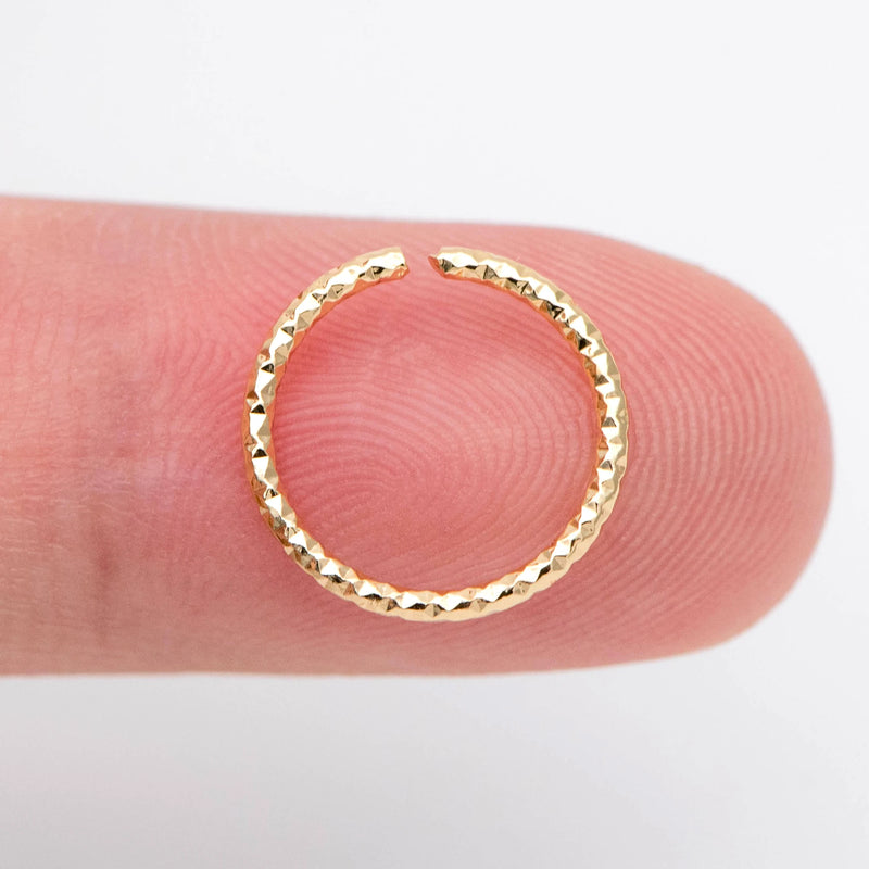 20pcs 12mm Round Open Ring, Real Plated Brass, Geometric Hoop Circle
