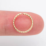 20pcs 12mm Round Open Ring, Real Plated Brass, Geometric Hoop Circle