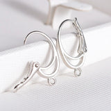 20pcs Silver Brass Lever Back Earring Hooks Spring Findings