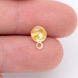 20pcs Plated Brass Ear Stud Posts with 6mm Cup Peg and Loop