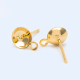 20pcs Plated Brass Ear Stud Posts with 6mm Cup Peg and Loop