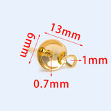 20pcs Plated Brass Ear Stud Posts with 6mm Cup Peg and Loop