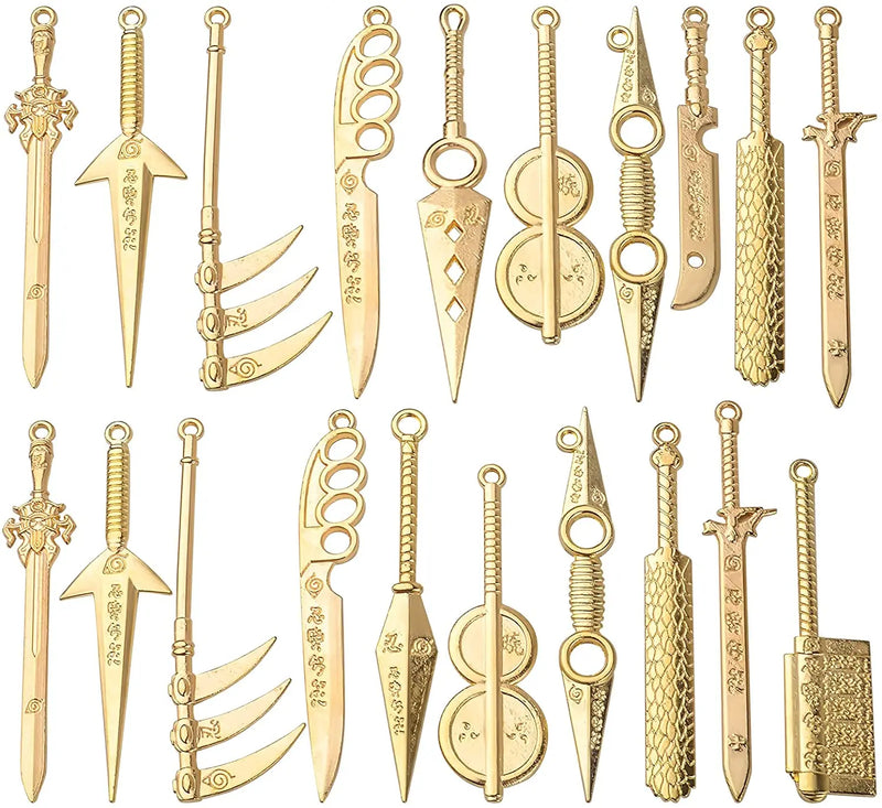 20pcs Golden Plated Sword Bookmark Charms DIY Jewelry Making