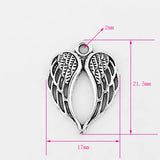 20pcs Fairy Heart Wings Feathers Pendant Charms DIY Necklace Findings