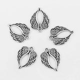 20pcs Fairy Heart Wings Feathers Pendant Charms DIY Necklace Findings