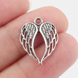20pcs Fairy Heart Wings Feathers Pendant Charms DIY Necklace Findings