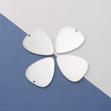 20pcs Guitar Pick Charms Stainless Steel Peach Heart For Engrave DIY Jewelry