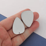 20pcs Guitar Pick Charms Stainless Steel Peach Heart For Engrave DIY Jewelry