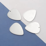 20pcs Guitar Pick Charms Stainless Steel Peach Heart For Engrave DIY Jewelry