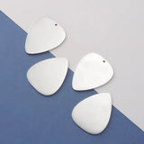 20pcs Guitar Pick Charms Stainless Steel Peach Heart For Engrave DIY Jewelry
