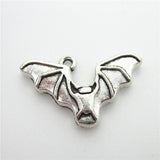 20pcs Halloween Bat Charms Dangle Lobster Clasp Macroporous Beads DIY Jewelry