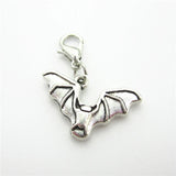 20pcs Halloween Bat Charms Dangle Lobster Clasp Macroporous Beads DIY Jewelry