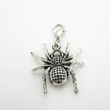 20pcs Halloween Spider Charms Dangle Hanging Lobster Clasp Beads DIY Jewelry