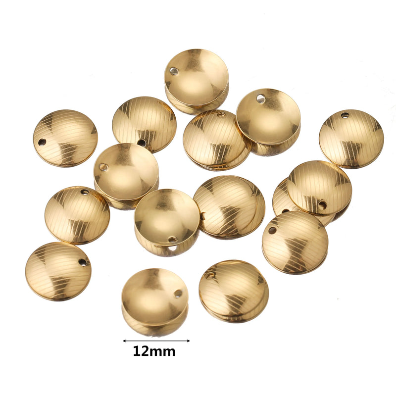 20pcs Hammered Disc Charms Stainless Steel Round Blank Coin DIY Necklace