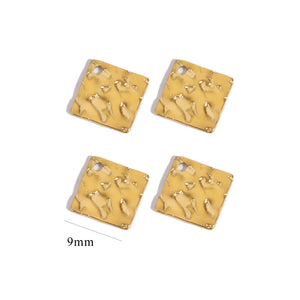 20pcs Hammered Disc Charms Stainless Steel Blank Coin Beads Pendant