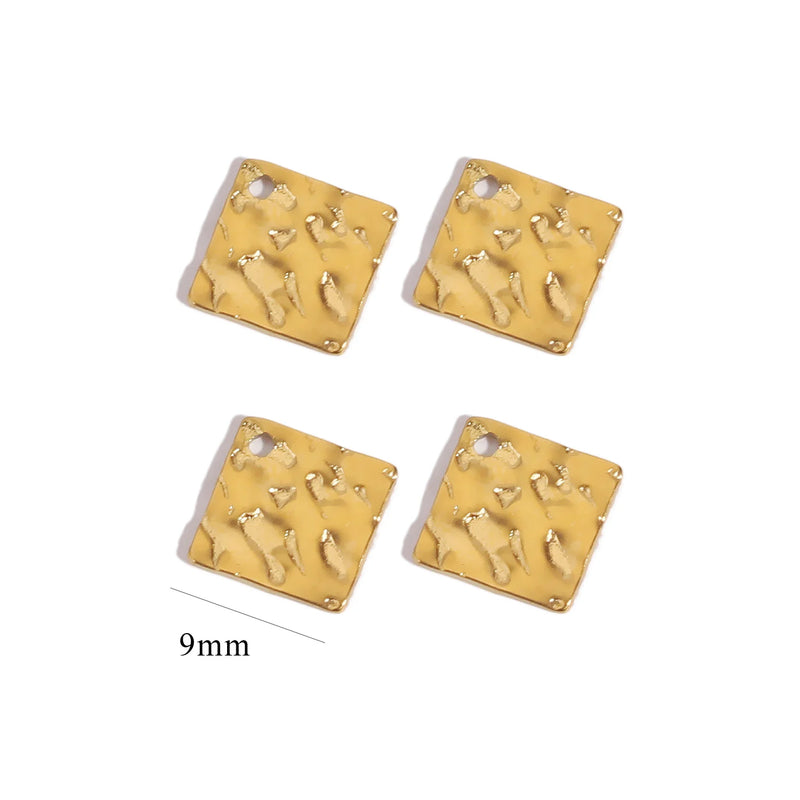 20pcs Hammered Disc Charms Stainless Steel Blank Coin Beads Pendant