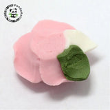 20pcs Pink Flower Porcelain Clay Beads Cabochons 23-25x20.5-21x10-11mm