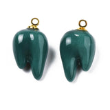 20pcs Porcelain Pendants Golden Plated Brass Charms DIY Jewelry Making