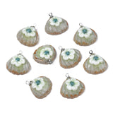 20pcs Porcelain Flower Pendants with Iron Findings for DIY Jewelry Making
