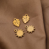 20pcs Stainless Steel Leaf Flower Pendant Charms for DIY Jewelry Making