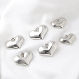 20pcs Heart CCB Loose Beads For Jewelry Making DIY Necklace Spacer Charms