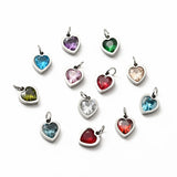 20pcs Heart Shape CZ Charms Stainless Steel Pendant DIY Jewelry Making