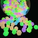 20pcs Hexagon Glow Dark Silicon Beads 11mm 13mm 17mm Luminous Teething Silicone