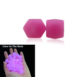 20pcs Hexagon Glow Dark Silicon Beads 11mm 13mm 17mm Luminous Teething Silicone