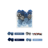 20pcs Glow In The Dark Hexagon Silicone Beads 11mm 13mm 17mm Leopard Printed