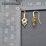 20pcs CZ Bead Paved Plating Earring Hooks for DIY Jewelry Making