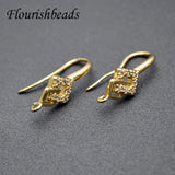 20pcs CZ Bead Paved Plating Earring Hooks for DIY Jewelry Making