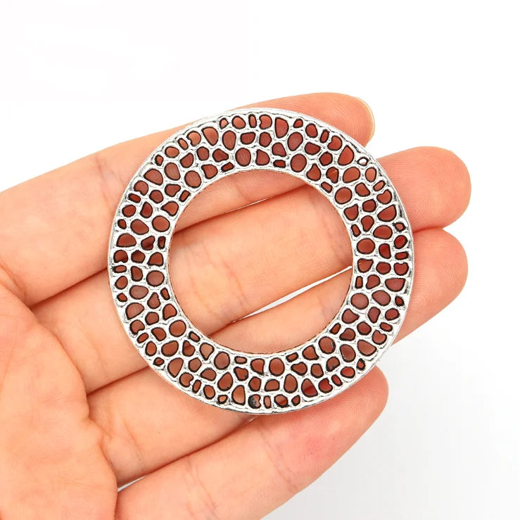 20pcs Antique Silver/Bronze Round Pendant Charm Finding DIY Jewelry Making