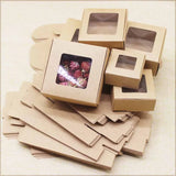 20pcs Marbling Pattern Paper Candy Cake Boxes with Window