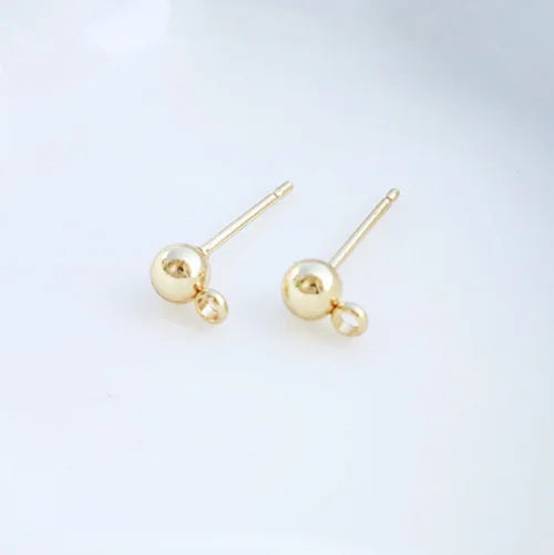 20pcs Stainless Steel Stud Earring Post Pins Loop Earring Findings