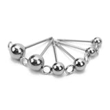 20pcs Stainless Steel Stud Earring Post Pins Loop Earring Findings