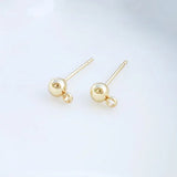 20pcs Stainless Steel Stud Earring Post Pins Loop Earring Findings