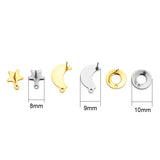 20pcs Stainless Steel Stud Earring Moon Star DIY Jewelry Findings
