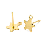 20pcs Stainless Steel Stud Earring Moon Star DIY Jewelry Findings
