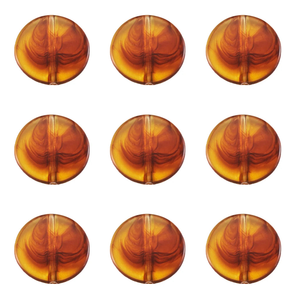 20pcs Amber Acrylic Beads Link Rings Spacer Jewelry Making Accessories