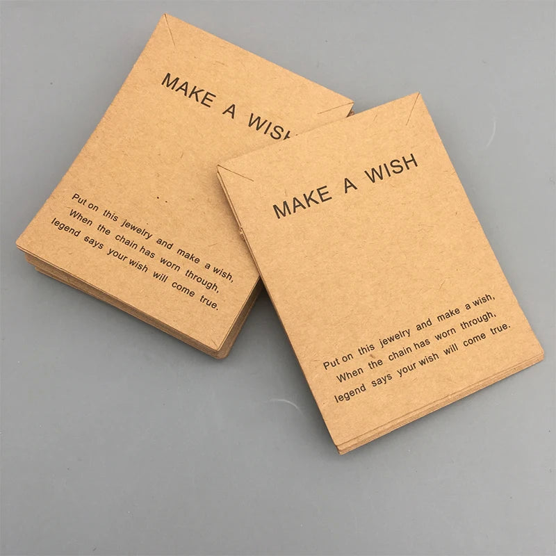 20pcs Necklace Bracelet Display Cards - Packaging Label for Wish Couple Gift
