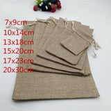20pcs Jute Drawstring Gift Bags Wedding Decoration Burlap Bag Pouches 6 Sizes