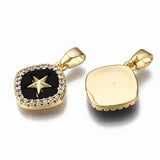 20pcs Heart Key & Lock CZ Pendant 18K Plated Enamel Charms