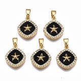 20pcs Heart Key & Lock CZ Pendant 18K Plated Enamel Charms