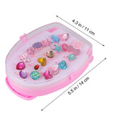 20pcs Colorful Kid Resin Rings w/ Draw-Bar - Plastic Rings for Girls