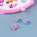 20pcs Colorful Kid Resin Rings w/ Draw-Bar - Plastic Rings for Girls