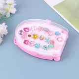 20pcs Colorful Kid Resin Rings w/ Draw-Bar - Plastic Rings for Girls