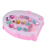 20pcs Colorful Kid Resin Rings w/ Draw-Bar - Plastic Rings for Girls
