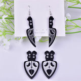 20pcs Skull Acrylic Charms Halloween Earrings DIY Pendant Jewelry