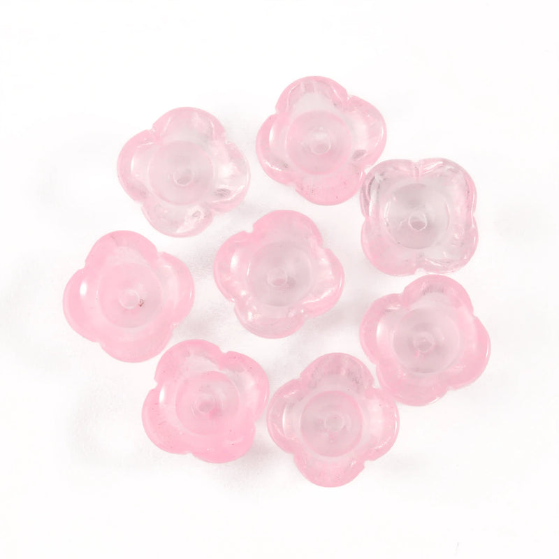 20pcs Lampwork Crystal Beads Plum Blossom Flower Czech Glass Loose Beads