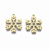 20pcs Snowflake Pendant Stainless Steel for DIY Necklace Making